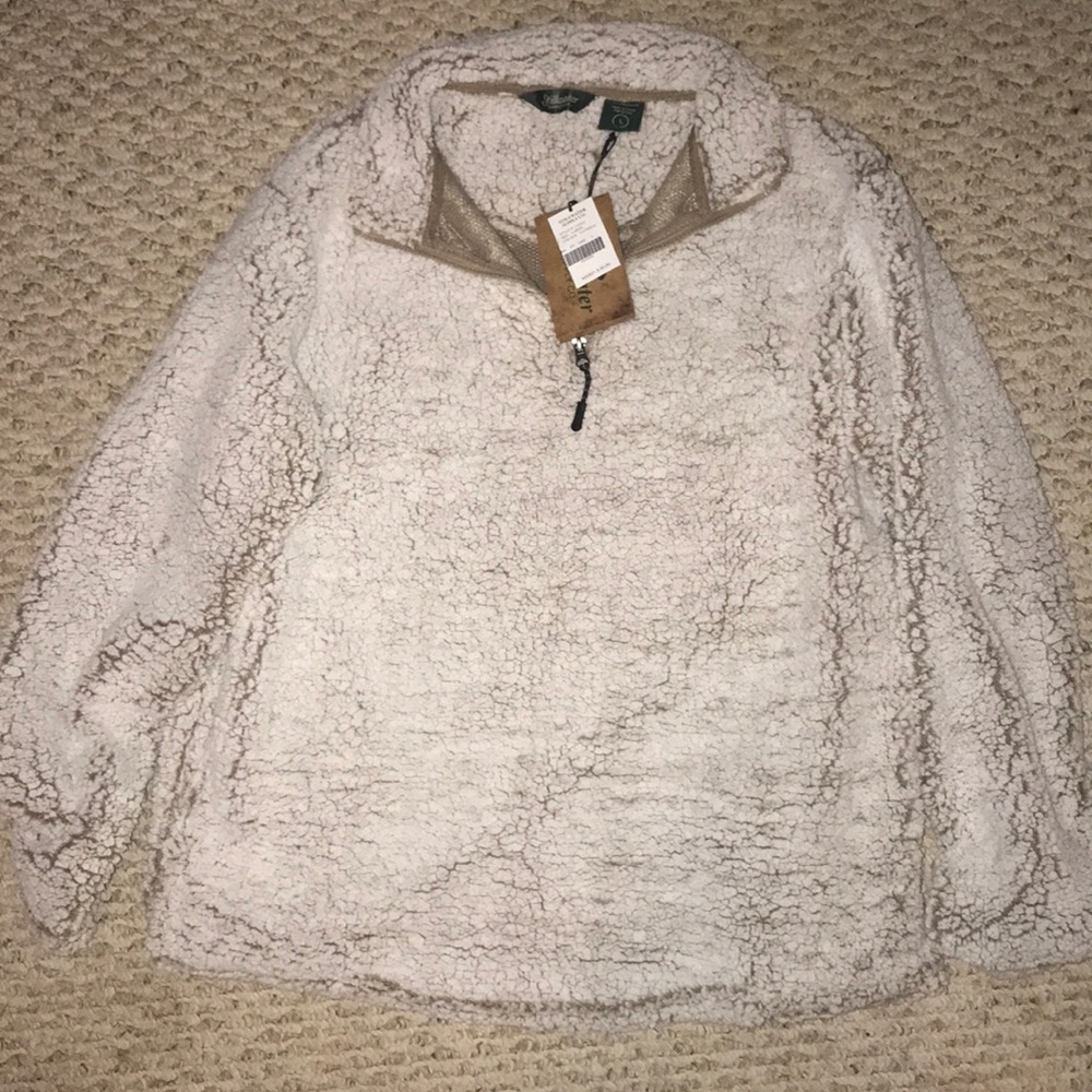 Large Sherpa pullover jacket. Brand new with tags